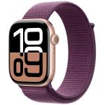 APPLE WATCH SERIES 10 GPS 46MM ROSE GOLD ALUMINIUM CASE WITH PLUM SPORT LOOP